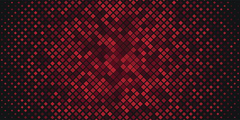 modern red pixelated bitmap gradient texture. Black and red dither pattern background. vector background