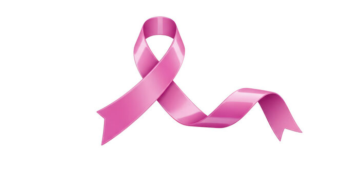 3d pink ribbon isolated on transparent background