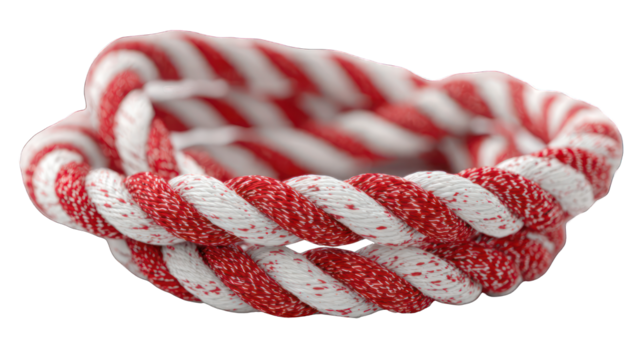 Twisted candy-striped rope