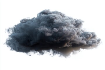 Dark storm cloud isolated on white background, easy to extract, weather overlay for editors, dramatic sky element for posters, cinematic artwork and fantasy composites