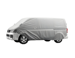 Van Covered with Protective Sheet Vehicle Protection