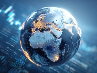Global Business Network with a Digital Earth and Financial Charts