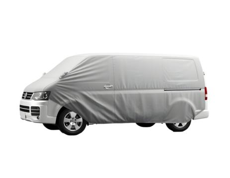 Van Covered with Protective Sheet Vehicle Protection