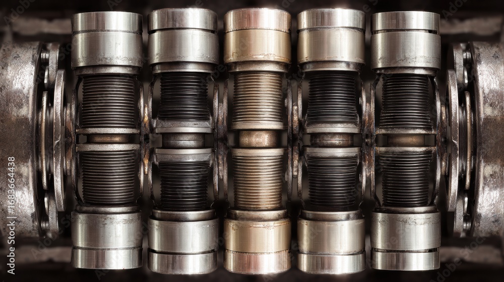 Aufkleber detailed view of engine parts illustrating the complexity and precision of automotive engineering, h