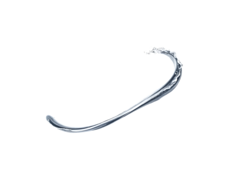 Water splash, dynamic liquid motion, fluid element, isolated, transparent background.