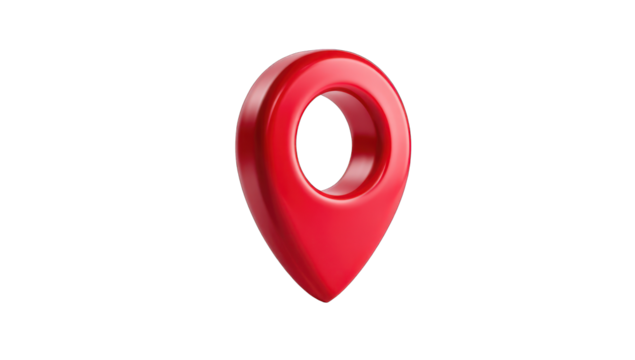 Red location pin graphic - Powered by Adobe