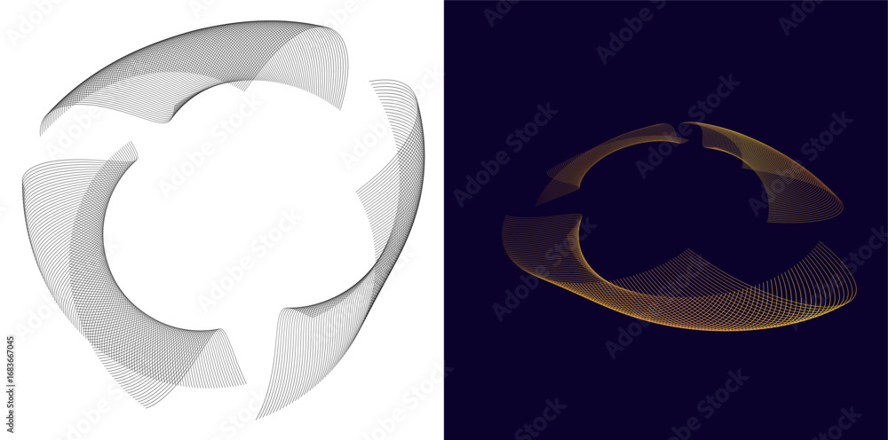 Poster dynamic abstract wireframe shapes — futuristic data flow and scientific visualization backgrounds fo