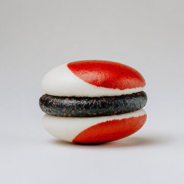 Create a Anko-filled monaka against a clean and crisp white background