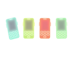 Neon Mobile Phones A Collection of Colorful Futuristic Devices