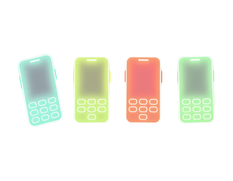 Neon Mobile Phones A Collection of Colorful Futuristic Devices