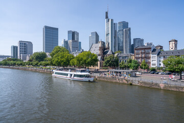 Modern skyscraper buildings in Frankfurt am Main, Hesse, Germany