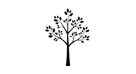 Obraz premium Simple black and white tree graphic