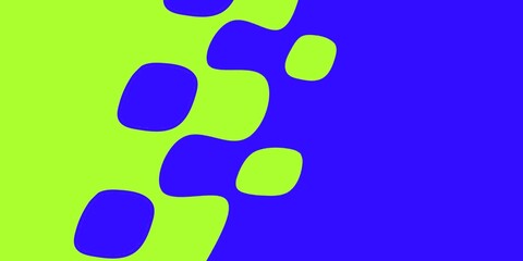 green hand print, Wavy patterns in this abstract illustration separate a bright lime green and a deep blue background.