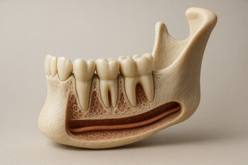 Mandible Bone and Teeth Section, dental Illustration