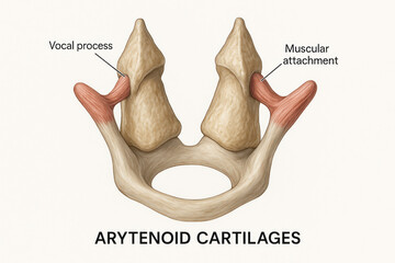 Arytenoid Cartilages Illustration: Vocal Process and Muscular Attachment [Illustration]