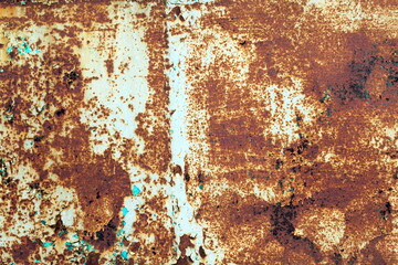 Abstract texture rusty surface on iron panel.