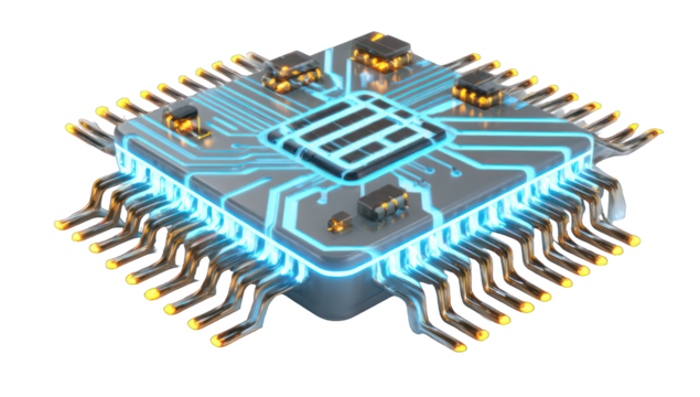 3D render of a computer processor - Powered by Adobe