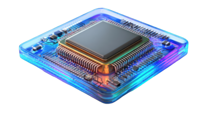 3D rendering of a computer chip