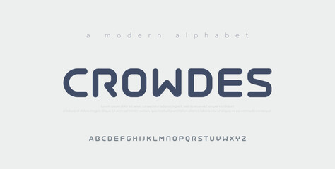 Crowdes modern logo alphabet fonts. Typography minimalist urban sans serif digital fashion future creative logos fonts. vector illustration
