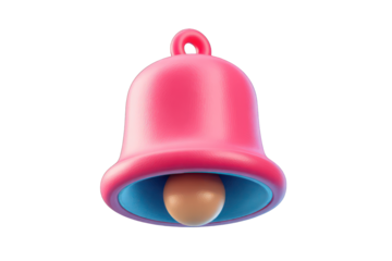 3D rendered pink bell icon
