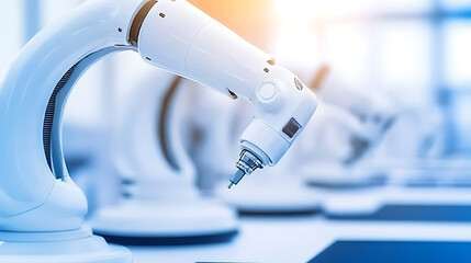 Robotic Arm in a High-Tech Laboratory Setting