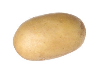One whole ripe potato isolated on white