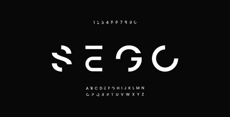 Modern abstract digital alphabet font. Typography minimalist urban sans serif fashion future creative logos fonts. vector illustration
