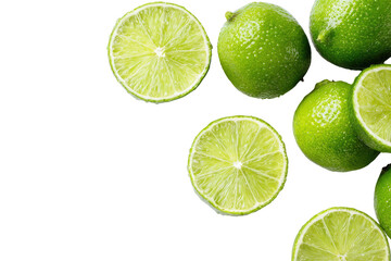 Close-up of sliced limes