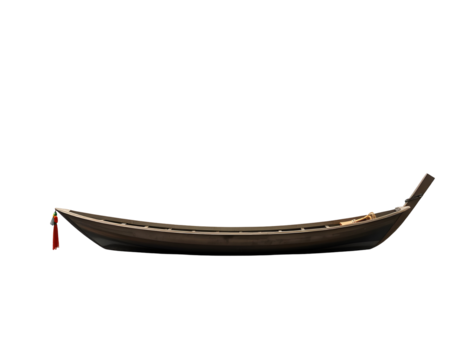 Wooden Boat on Transparent Background