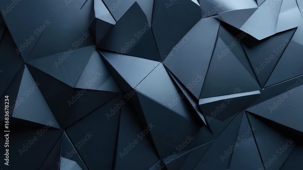 Poster a close-up view of a unique wall made of black triangular shapes