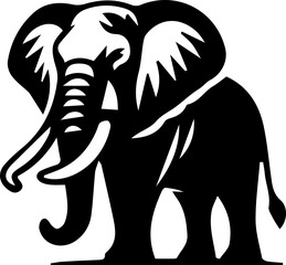 Minimalist Elephant Silhouette Icon – Vector Illustration