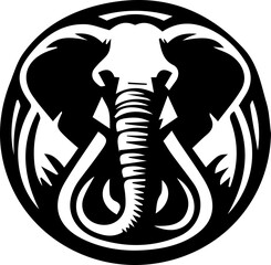 Minimalist Elephant Silhouette Icon – Vector Illustration