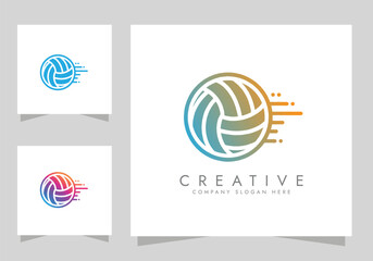 Volleyball Logo for Sports Branding,Volleyball Teamwork Logo vector design 