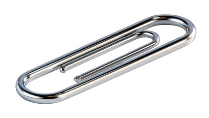 3D render of a chrome paperclip