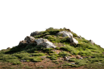 Rocky hilltop with green vegetation