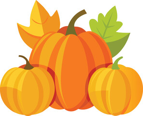 Naklejka premium Transparent Pumpkins Vector Illustration for Harvest