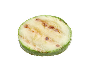 Delicious grilled courgette slice isolated on white