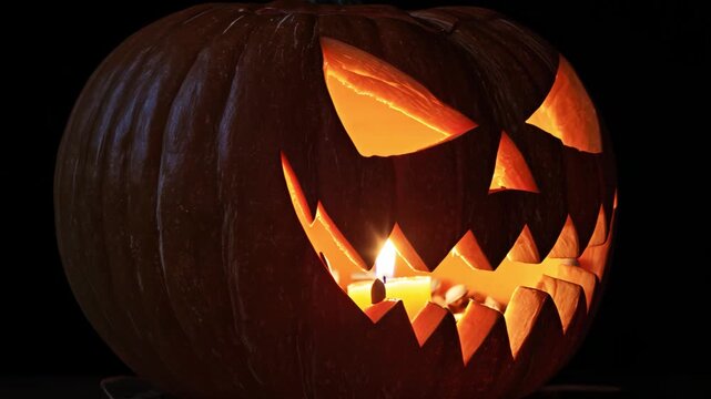 Halloween Jack O Lantern Candlelight in Darkness