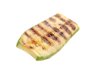 Delicious grilled courgette slice isolated on white
