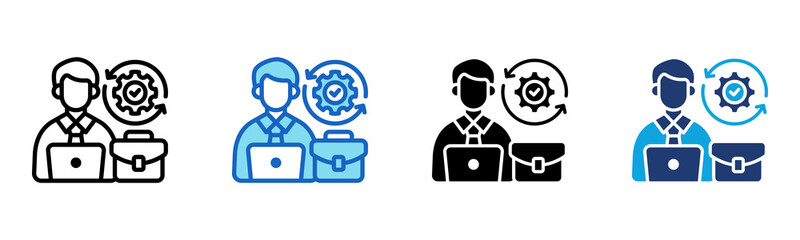 Working icon Multi Style Vector Illustration