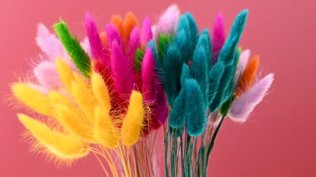 Brightly colored Lagurus Ovatus