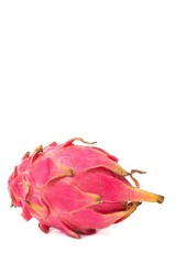 Closeup of Pitaya or Dragonfruit Isolated on White Background with Copy Space, Also Known as Pitahaya