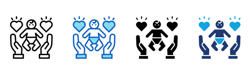 Childcare icon Multi Style Vector Illustration