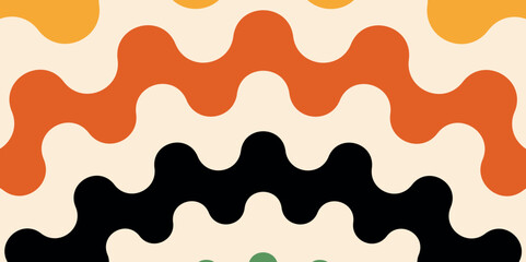 Funky Psychedelic Abstract Background Vector &ndash; Colorful Groovy Retro Waves, Vibrant Hippie Line Pattern for Posters, Fabric, and Graphic Design Projects