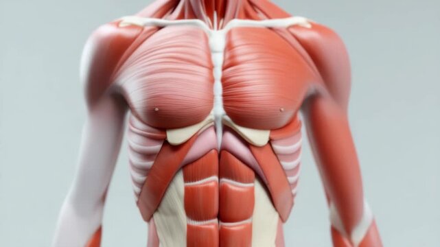Anatomy Model Displaying Human Muscle Structure in a Clinical Environment for Educational Purposes