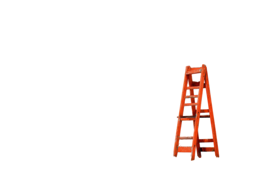 Red ladder against black background (1)