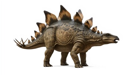 Obraz premium Jurassic Park-Inspired Stegosaurus Isolated On White Background 