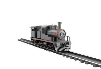 Obraz premium 3D Rendered Steam Train on Railroad Tracks