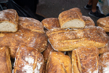 French artisan bakery in Provence, rye and wheat bread and baguettes, France, french bread