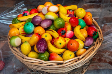 Tasty french dessert, natural colorful fruit pate jellies or madmalade23